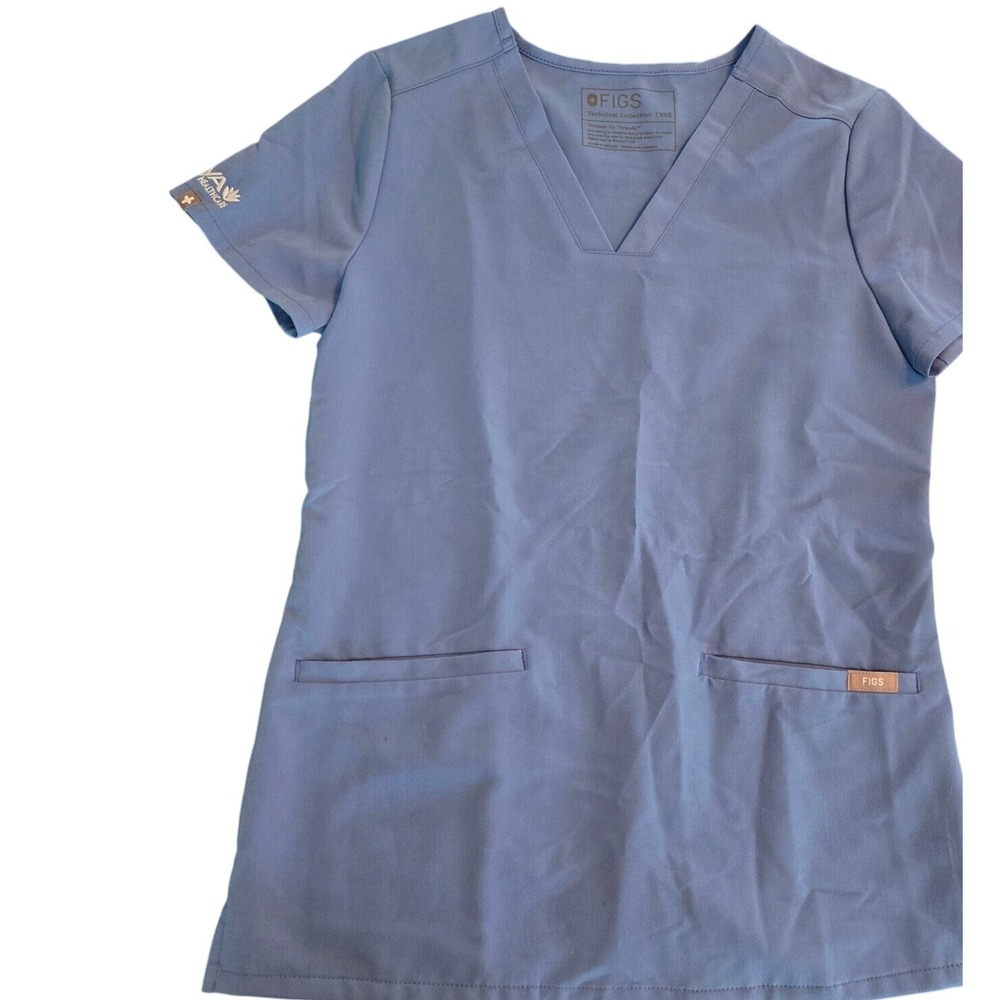 FIGS Casma Technical Scrub Top V-Neck Short Sleeve Medical Apparel Workwear XXS